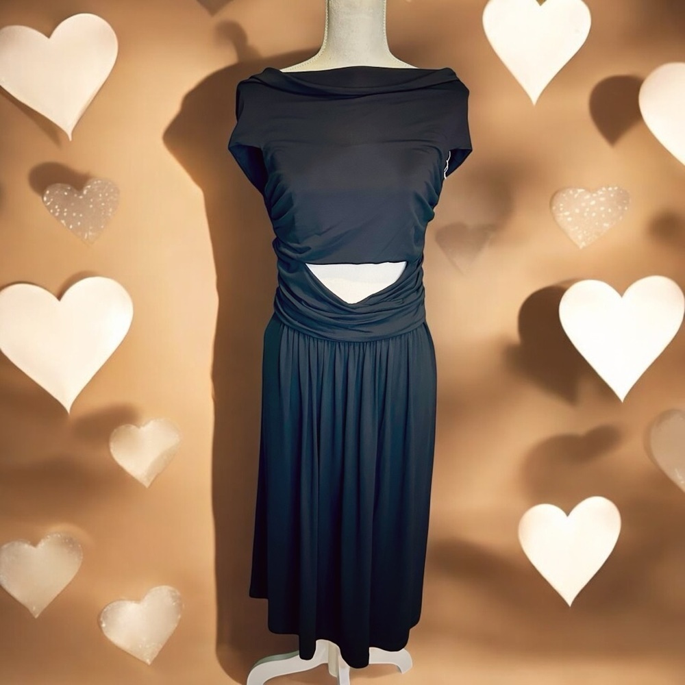 NWT Alberta Ferretti ‘Women’s Off-The-Shoulder Crisscross Keyhole Cutout Dress’